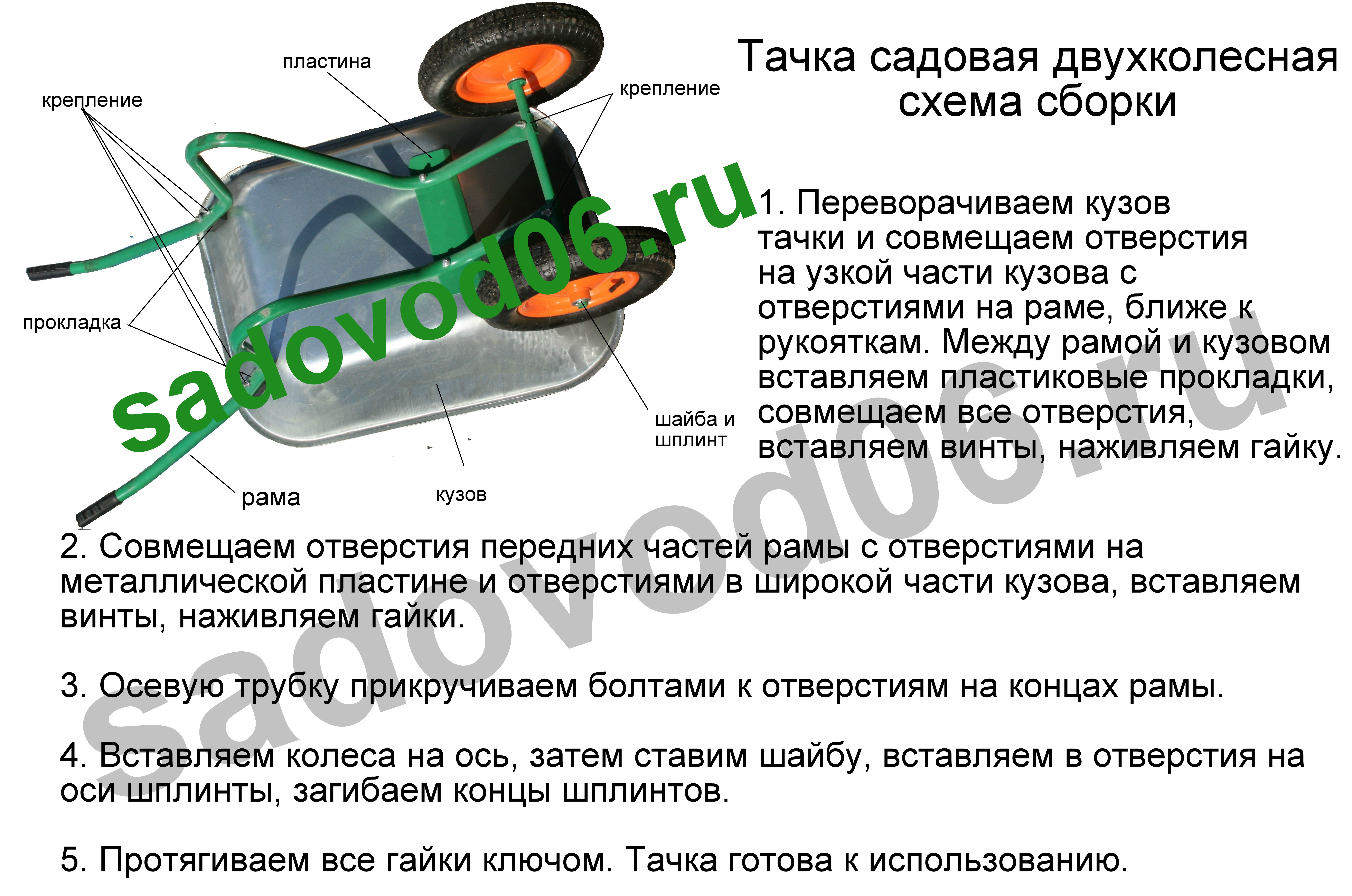 Как собрать одноколесную тачку схема садовую