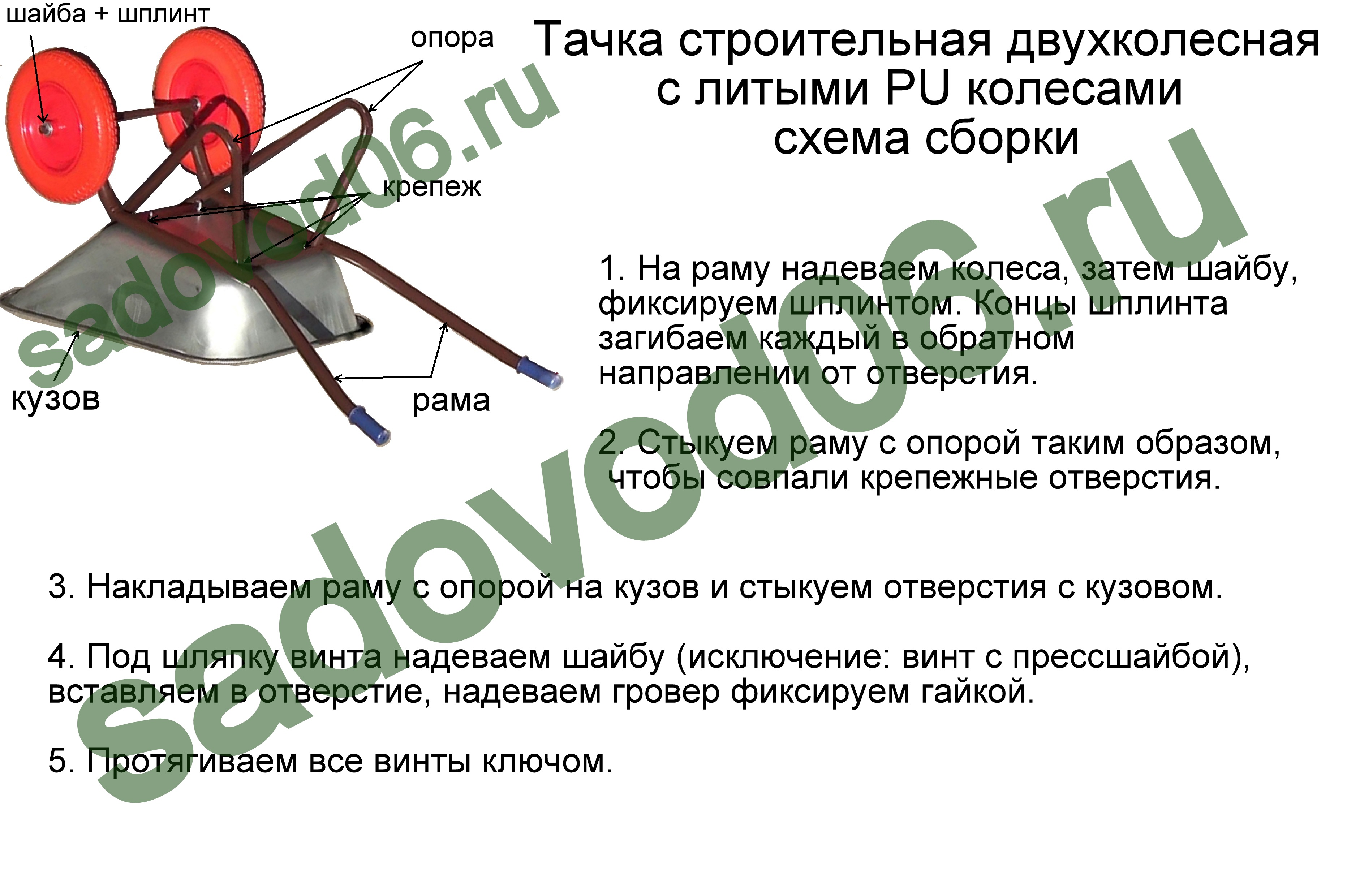 Тачки строительные двухколесные с литыми колесами